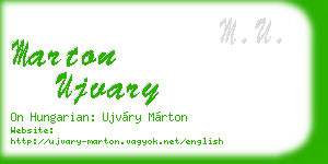 marton ujvary business card