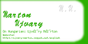 marton ujvary business card